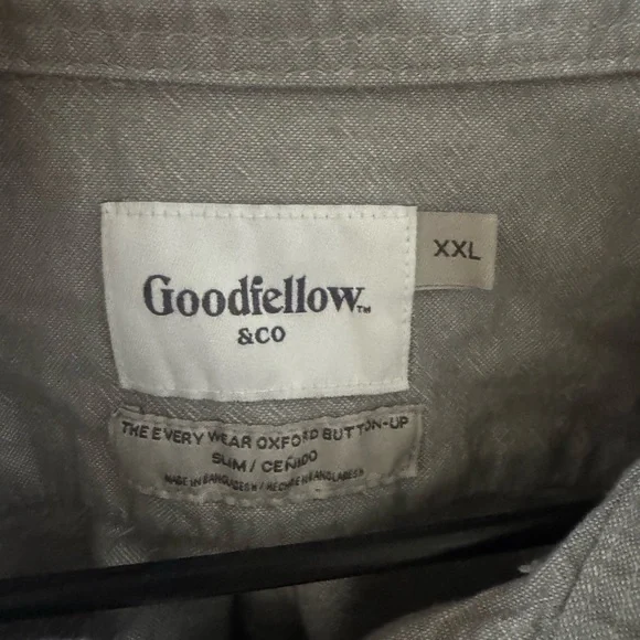 Goodfellow & Co Men's Casual Gray Button-Down Shirt - Picture 2 of 2